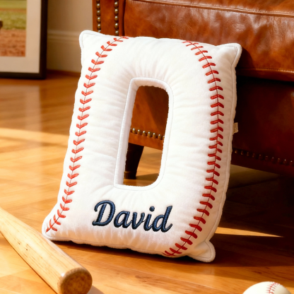 Personalized Baseball Letter Pillow with Custom Name for Sports Fans
