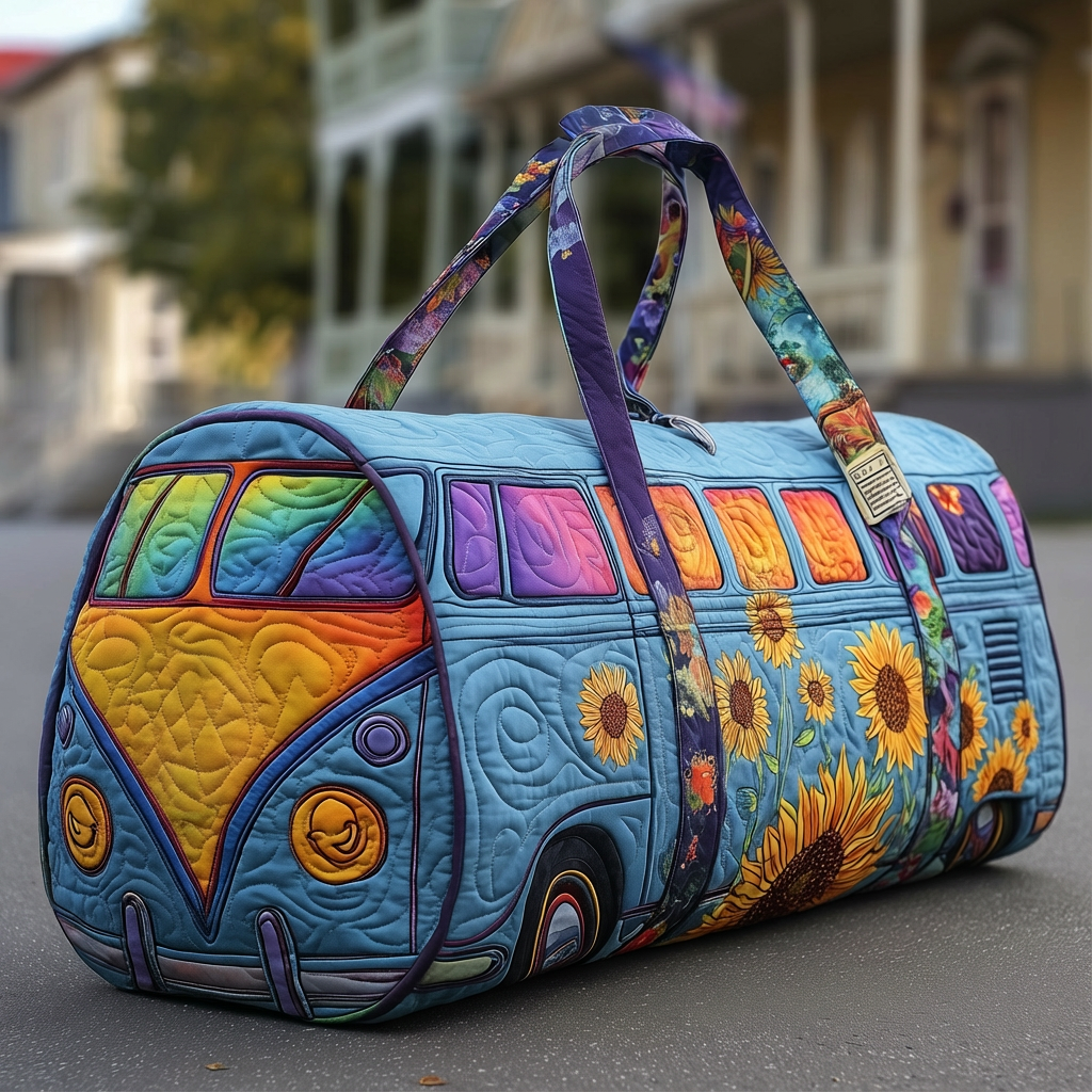 🏆 New Year Special Offer 50% OFF🔥Hippie Van Quilt Duffle Bag