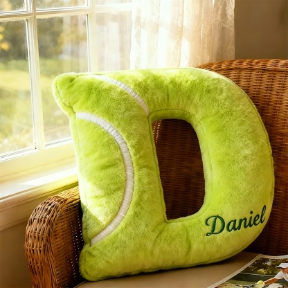 Personalized Baseball Letter Pillow with Custom Name for Sports Fans