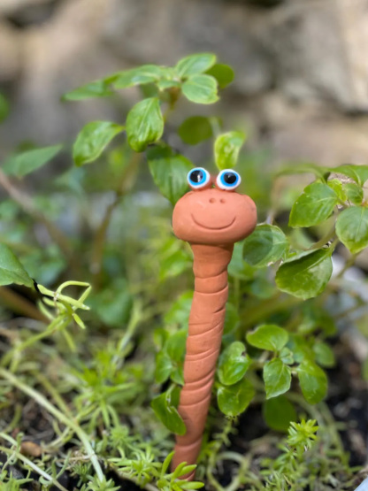 Goddess Garden Worm, Flower Pot Decoration
