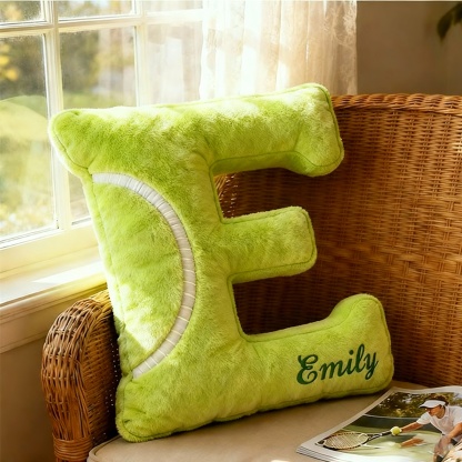 Personalized Baseball Letter Pillow with Custom Name for Sports Fans