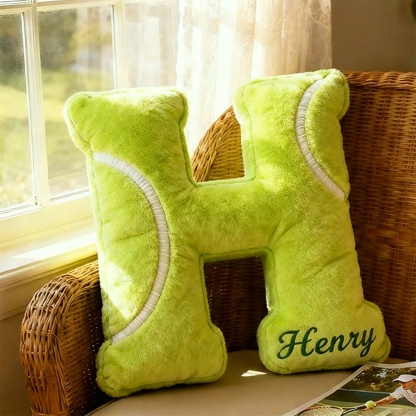 Personalized Baseball Letter Pillow with Custom Name for Sports Fans