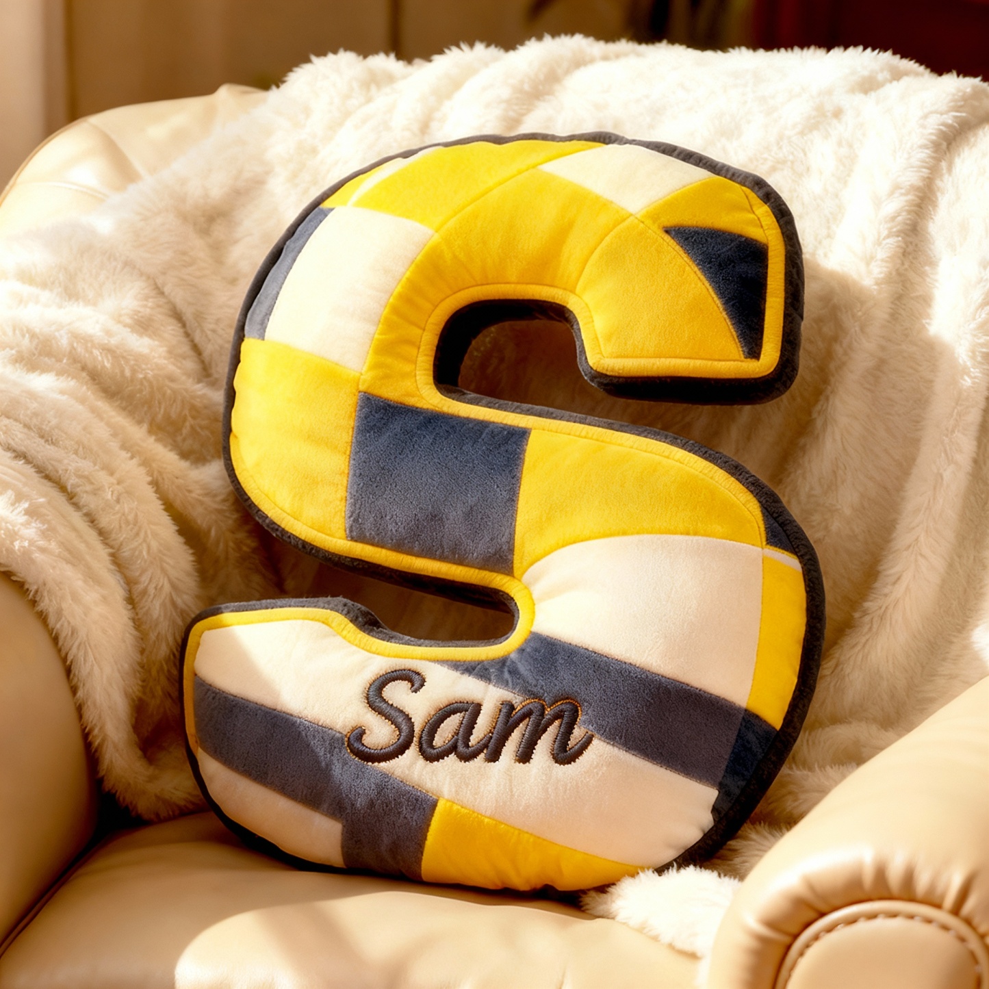 Personalized Baseball Letter Pillow with Custom Name for Sports Fans