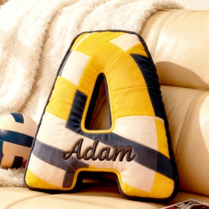 Personalized Baseball Letter Pillow with Custom Name for Sports Fans