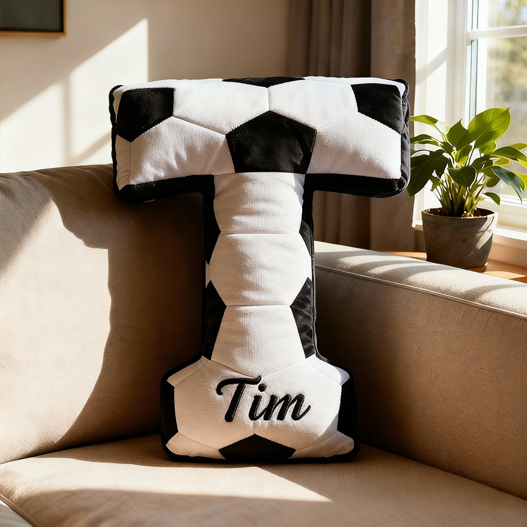 Personalized Baseball Letter Pillow with Custom Name for Sports Fans