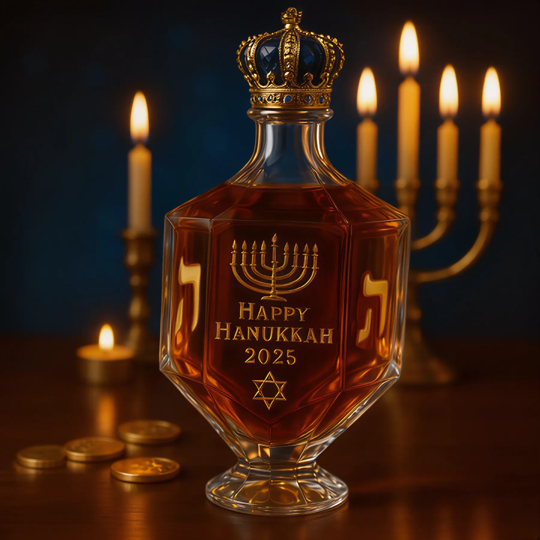 🕎Hanukkah 2025 Dreidel Whiskey Bottle🔥