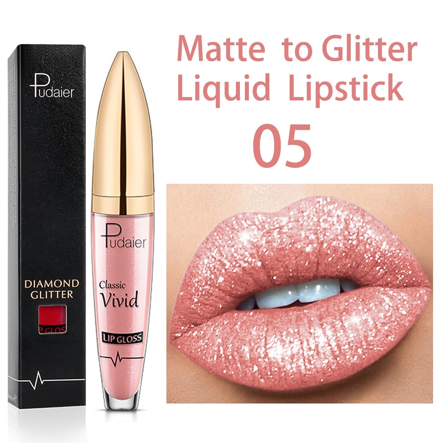(🔥HOT SALE NOW 49% OFF) - 🎁Diamond Lip Gloss Matte To Glitter Liquid Lipstick Waterproof