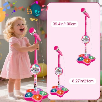 🎄Christmas Sale 49% OFF! 🎤Microphone Toy, Karaoke Machine Toy with Light🎁Perfect Gift for Children🎁