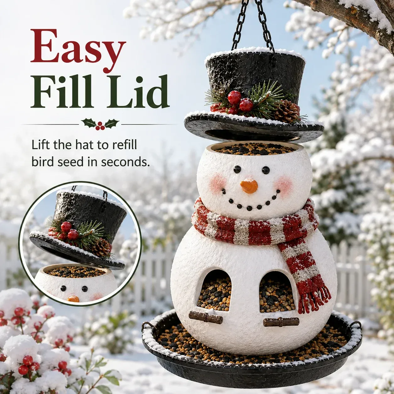 ⏰LAST DAY 60% OFF 🎄 Christmas Bird Feeder Collection – Festive Hanging Garden Feeders for Wild Birds