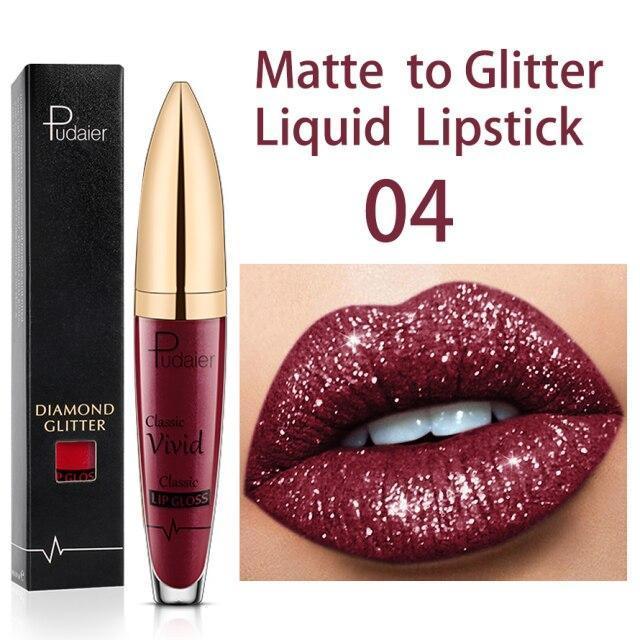 (🔥HOT SALE NOW 49% OFF) - 🎁Diamond Lip Gloss Matte To Glitter Liquid Lipstick Waterproof