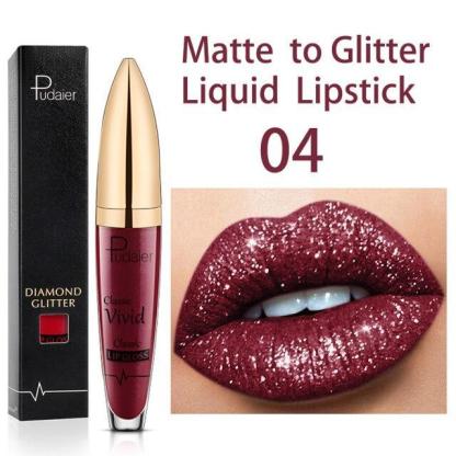 (🔥HOT SALE NOW 49% OFF) - 🎁Diamond Lip Gloss Matte To Glitter Liquid Lipstick Waterproof