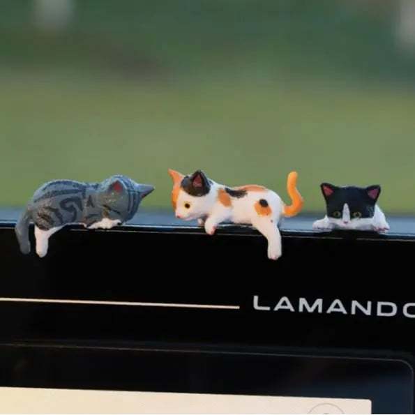 ⏰🔥LAST DAY 59% OFF - Hand-Painted Mini Cat Desk Figurines 😺 Set of 5 Cute Cartoon Kitty Companions