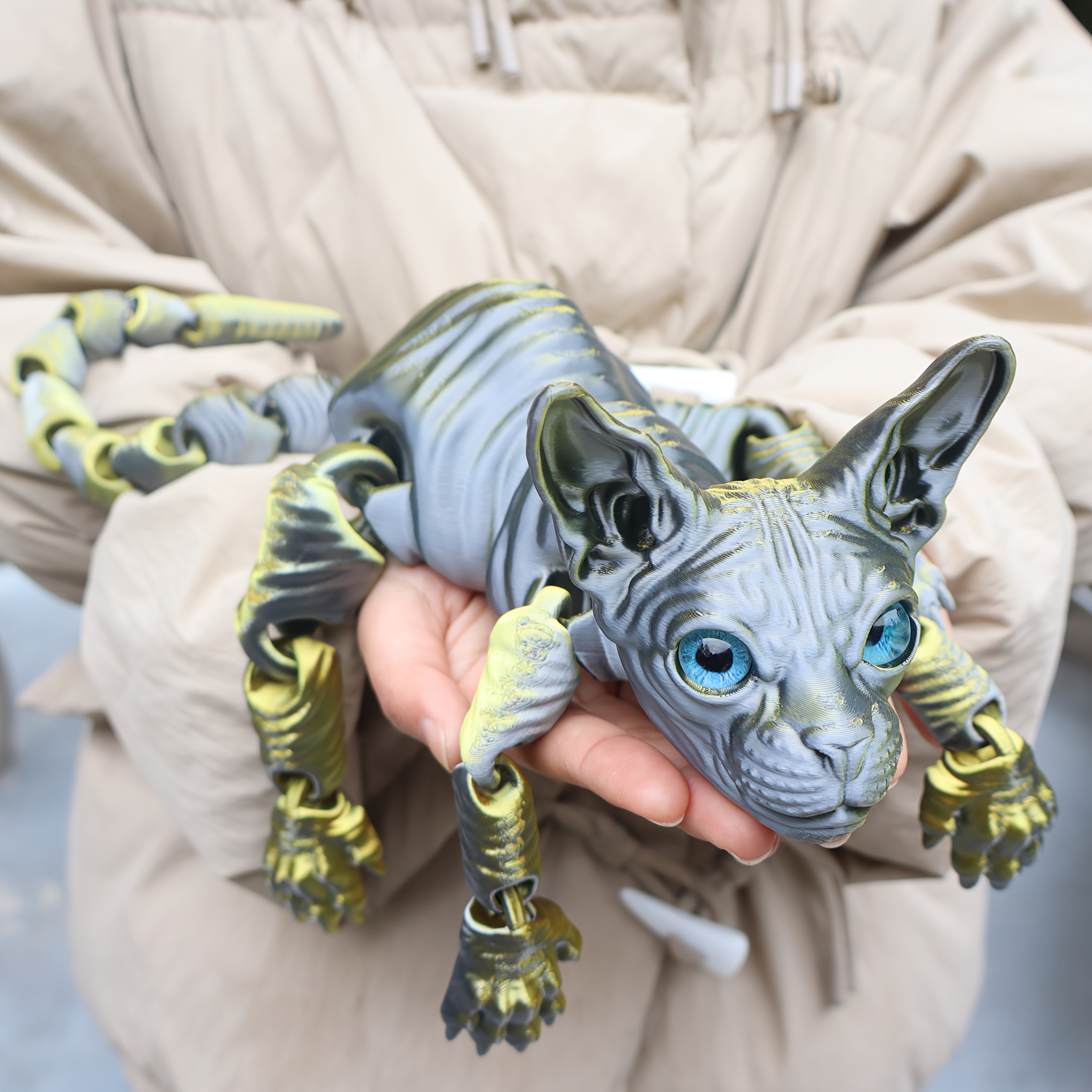 23cm/9.06inch 3D Printed Articulated Cat Figure