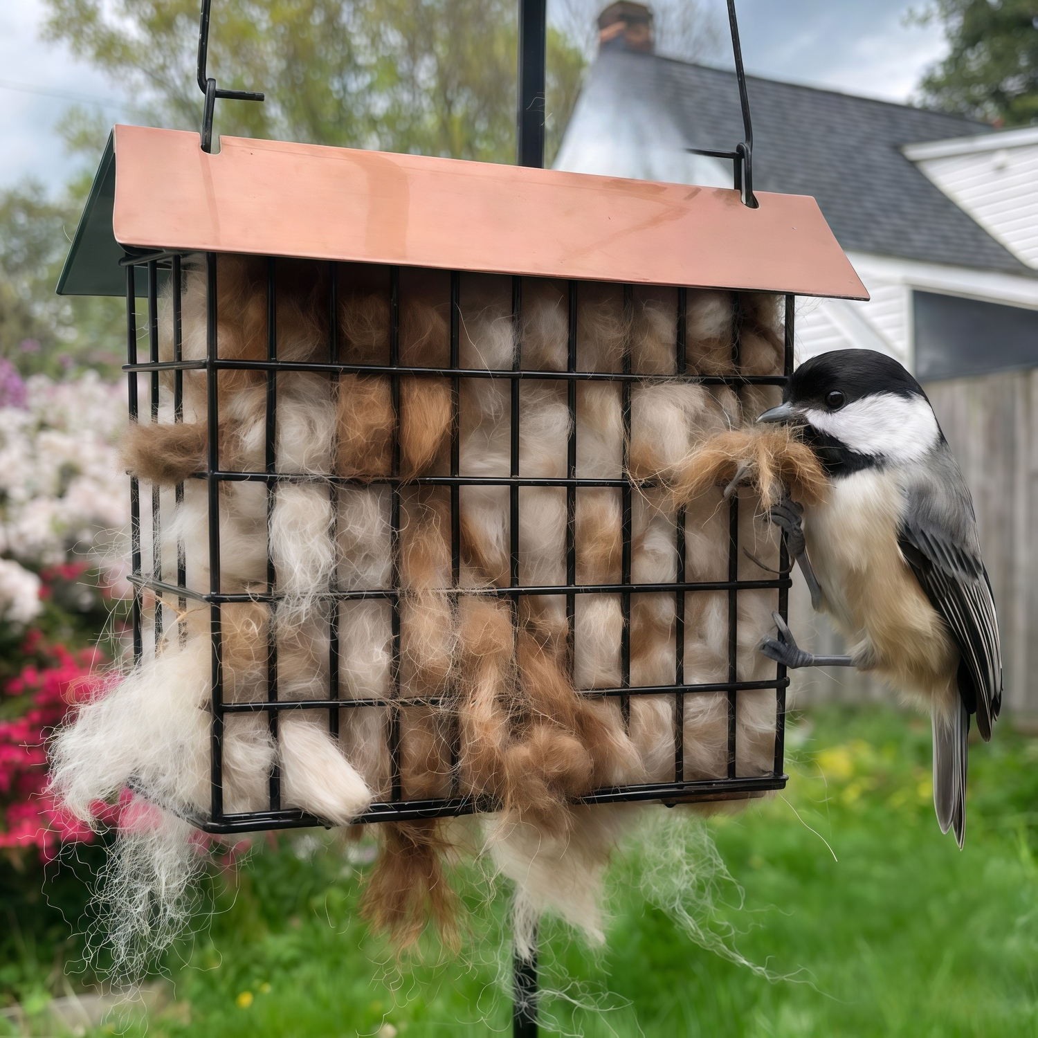 Alpaca Wool Bird Nesting Material Feeder