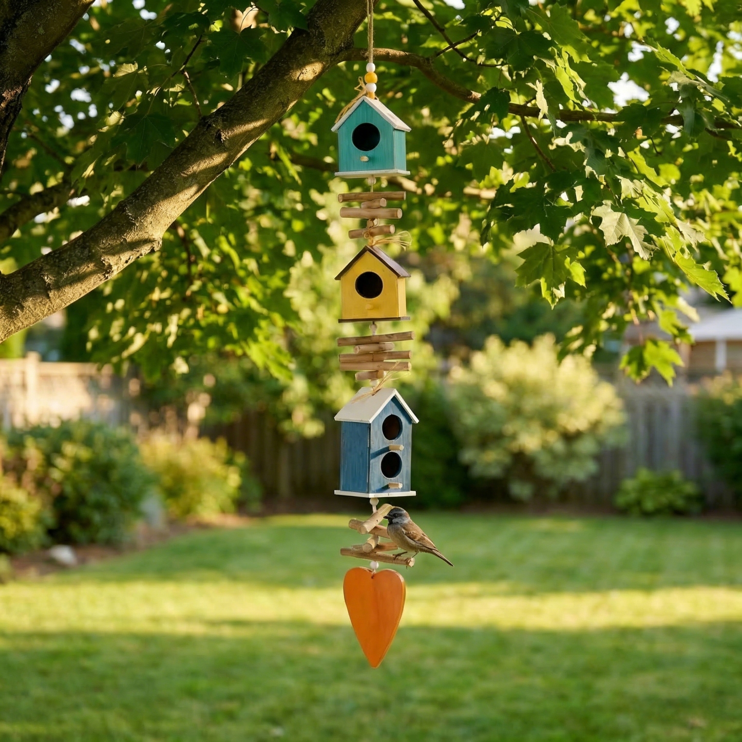 Hanging Colourful Birdhouse Bird Feeder Outdoor
