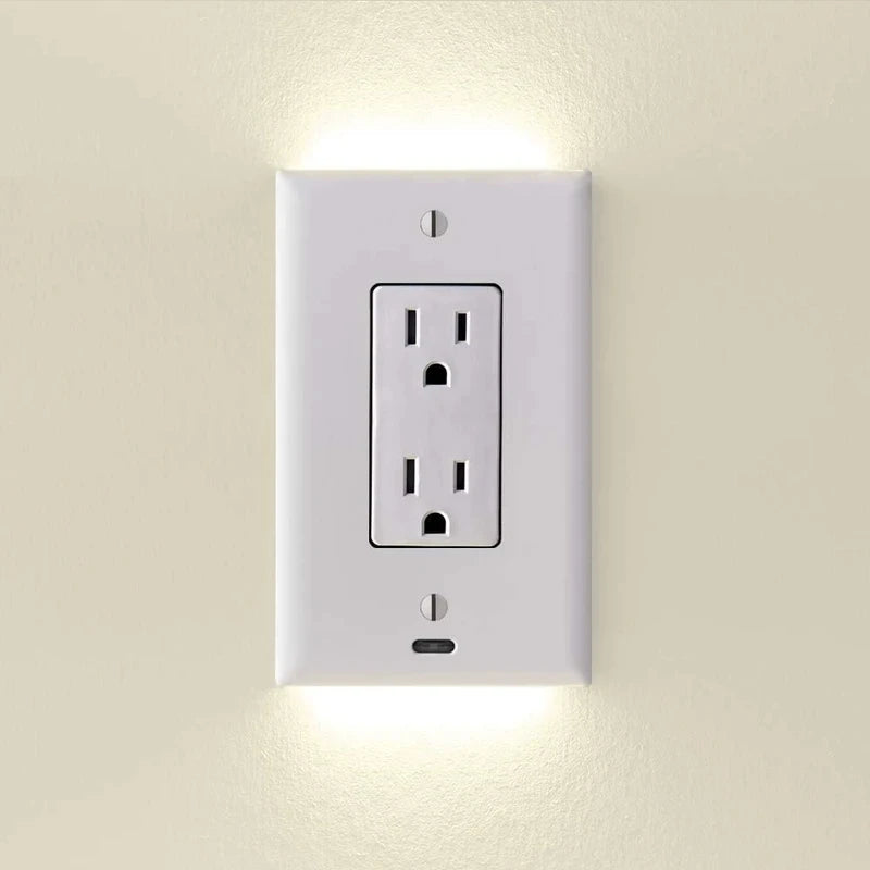 Outlet Cover with Integrated LED Night Light