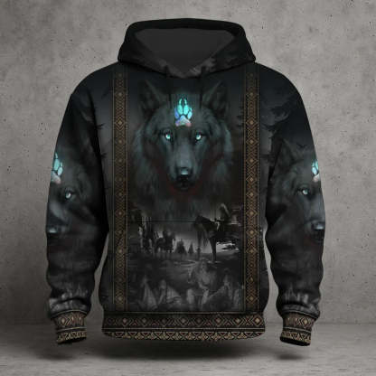 3D Hoodie American Faux Leather Vest Hoodie, Southwestern Tribal Eagle Feather Graphic