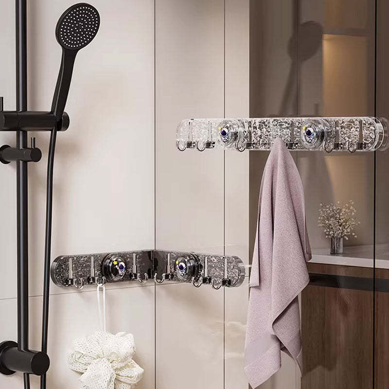 Foldable Suction Corner Multi-Hook Rack: Waterproof & Rust-Resistant, Space-Saving Design