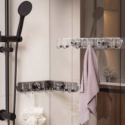 Foldable Suction Corner Multi-Hook Rack: Waterproof & Rust-Resistant, Space-Saving Design