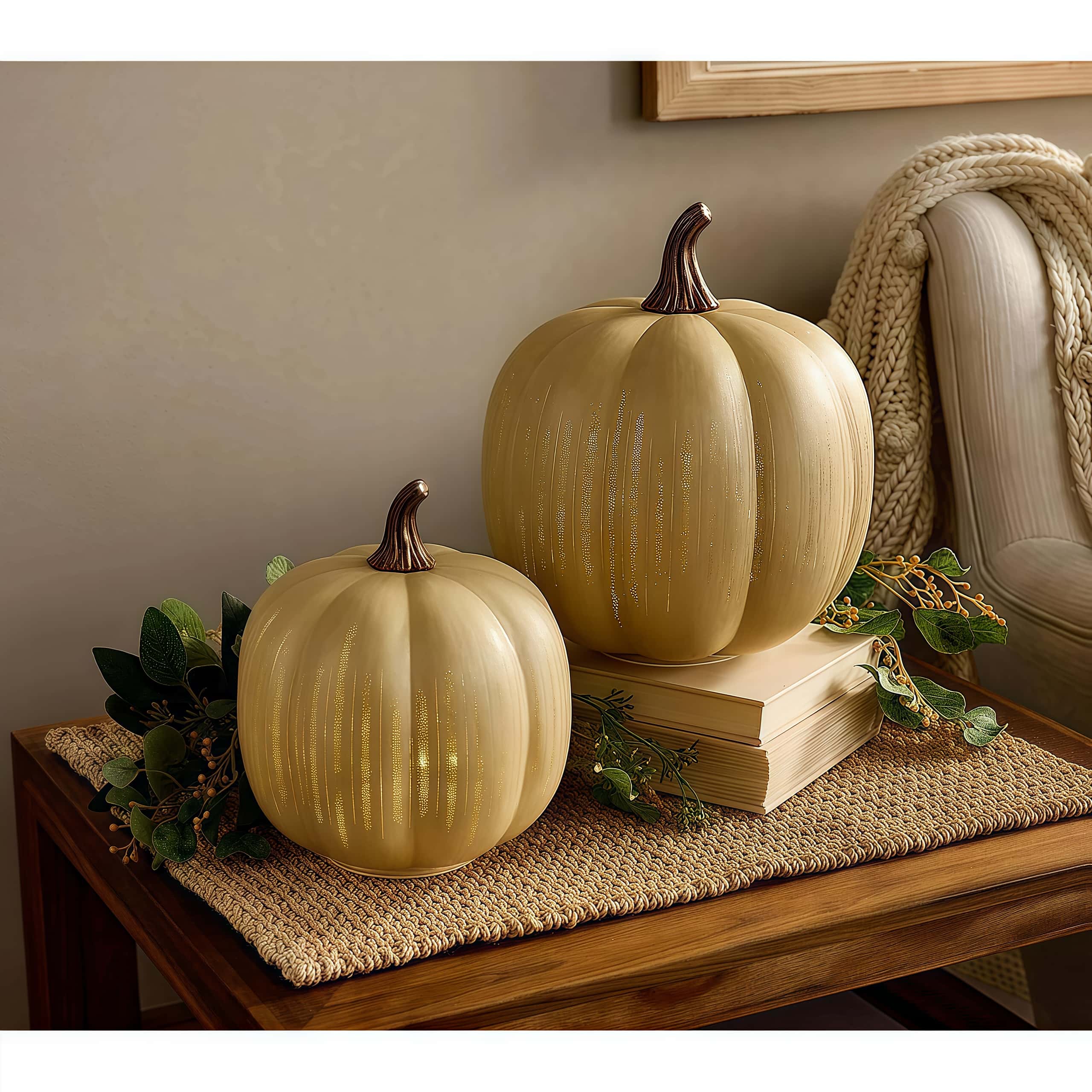 Naawe Illuminated Starry Night Glass Pumpkins by Valerie🎃✨