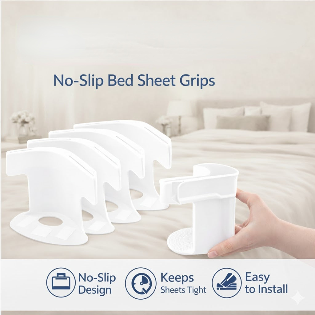 No-Slip Bed Sheet Grips, Fits Any Mattress