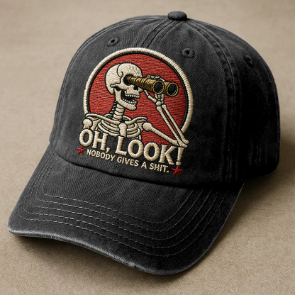 💀 “Oh, Look! Nobody Gives a Shit.” Skeleton Scout Cap
