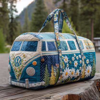 🏆 New Year Special Offer 50% OFF🔥Hippie Van Quilt Duffle Bag (FLOWER)