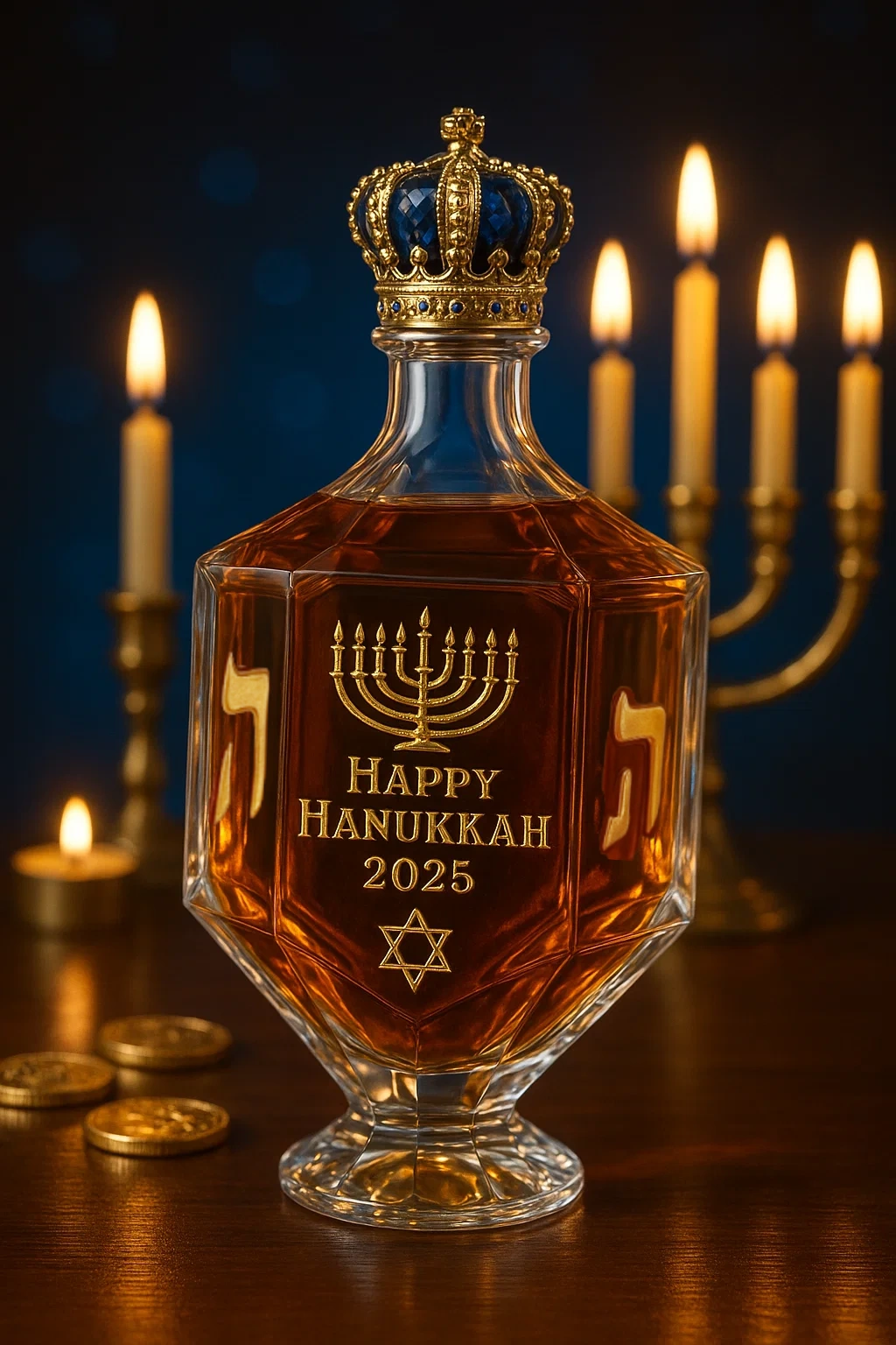 🕎Hanukkah 2025 Dreidel Whiskey Bottle🔥