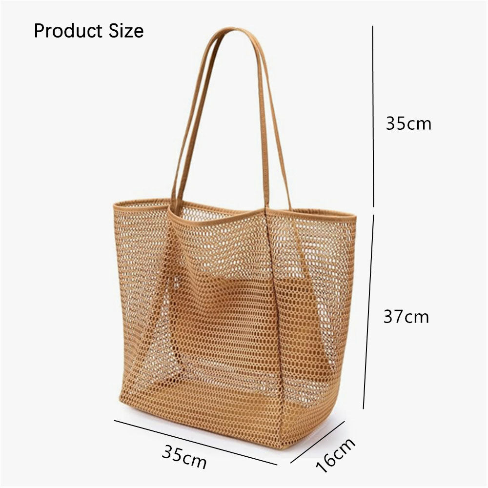 Women's Swimming Beach Bag Portable One Shoulder Storage Bag Crossbody Bag Versatile Mesh Bag