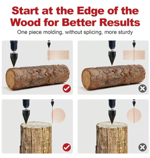 🏆Flash Sale⚡ 50K+ SOLD! Almost Gone-💥Wood Splitter Drill Bit with 3 Drilling Handles