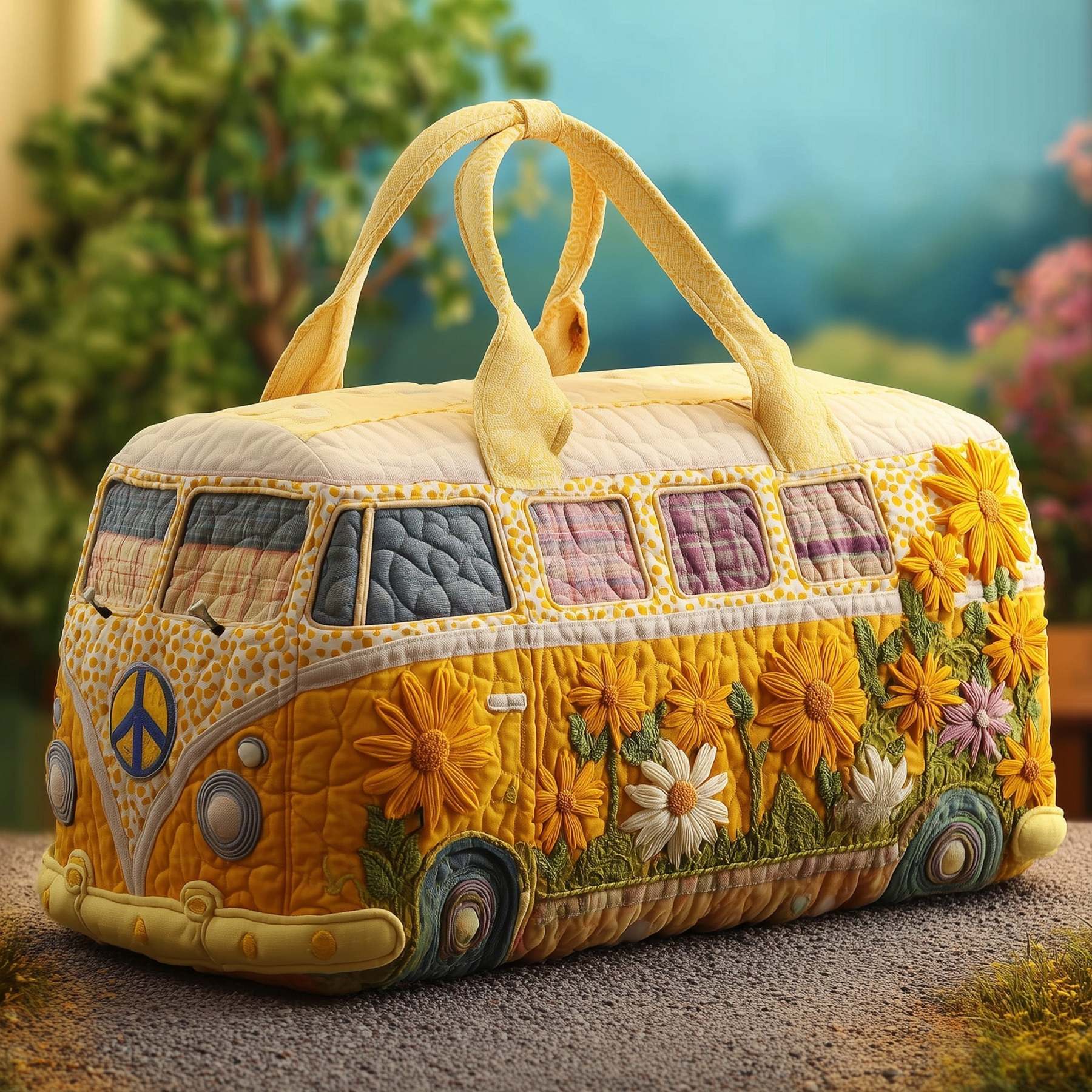 🏆 New Year Special Offer 50% OFF🔥Hippie Van Quilt Duffle Bag
