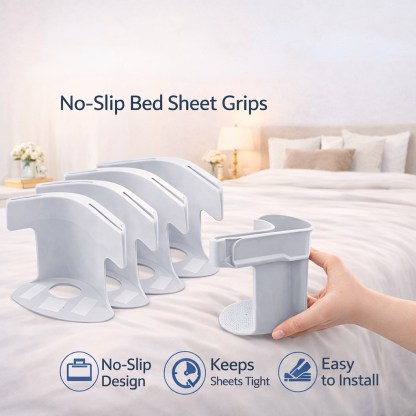 No-Slip Bed Sheet Grips, Fits Any Mattress