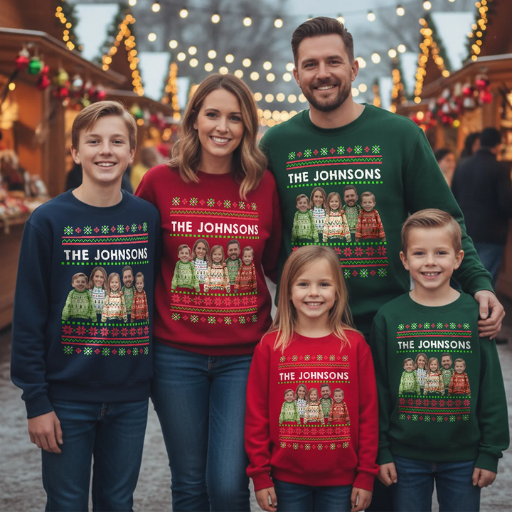 Personalized Ugly Christmas Sweater "Family"