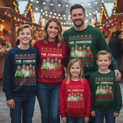 Personalized Ugly Christmas Sweater "Family"