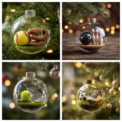 🎄 Sports Holiday Ornament Collection – Bring Your Game to the Tree!