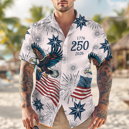 America 250™ Patriot Heritage Hawaiian Shirt – Limited Edition 1776-2026 Anniversary Art Print
