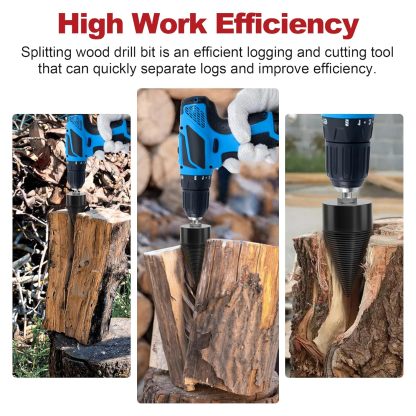 🏆Flash Sale⚡ 50K+ SOLD! Almost Gone-💥Wood Splitter Drill Bit with 3 Drilling Handles