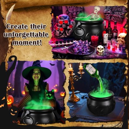 Halloween Decorations Indoor - Cauldron Halloween Decor with Magic Floating Potion Bottles and Diffuser💀