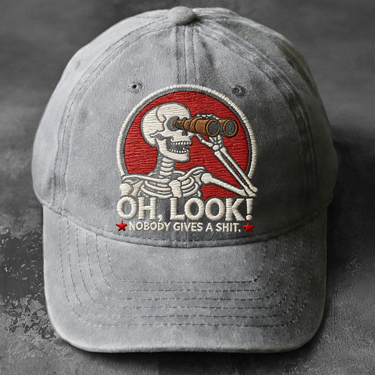 💀 “Oh, Look! Nobody Gives a Shit.” Skeleton Scout Cap