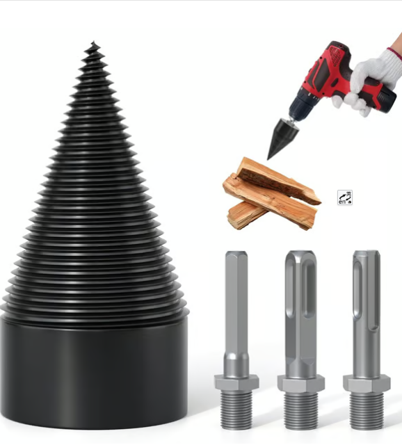 🏆Flash Sale⚡ 50K+ SOLD! Almost Gone-💥Wood Splitter Drill Bit with 3 Drilling Handles