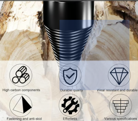 🏆Flash Sale⚡ 50K+ SOLD! Almost Gone-💥Wood Splitter Drill Bit with 3 Drilling Handles