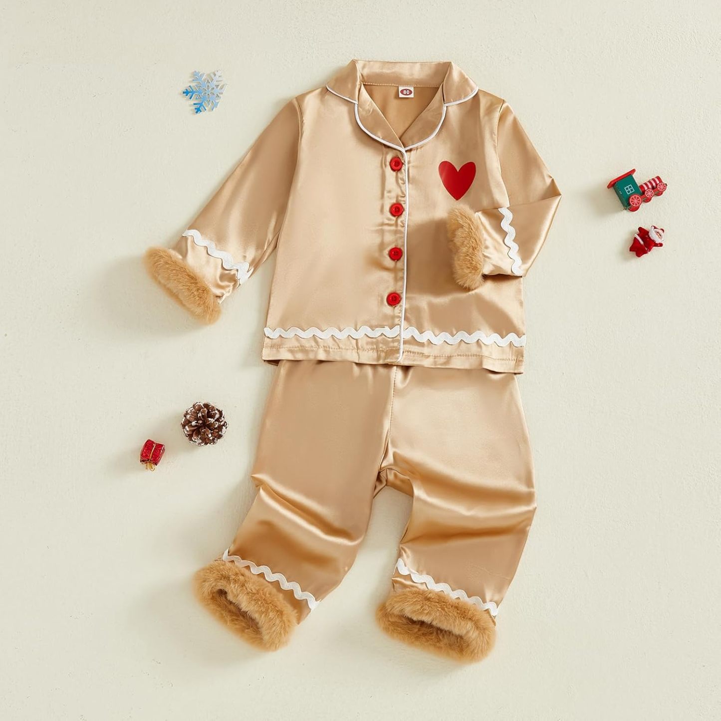 Toddler Kids Girl Christmas Pajamas Baby Green Satin Silk Button Down Shirts Jammies Xmas Matching Pjs Outfits