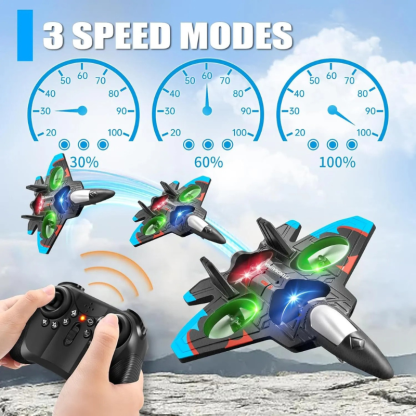 49% OFF 🎉🎉RC Stunt Fighter Jet Toy for Kids with 360° Flips & LED Lights