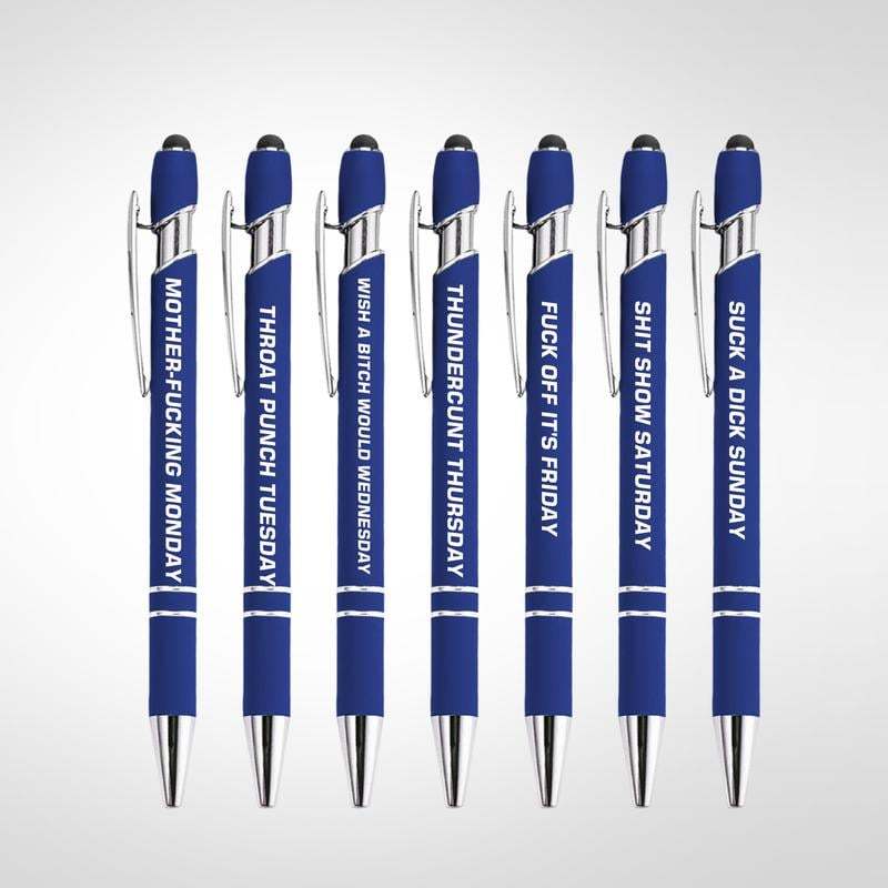 🔥Last Day Promotion 49% OFF💝Funny Stress-Relief Daily Quotes Metal Ballpoint Pen Set (7 Pcs) | 🎁Office Christmas Gift Exchange