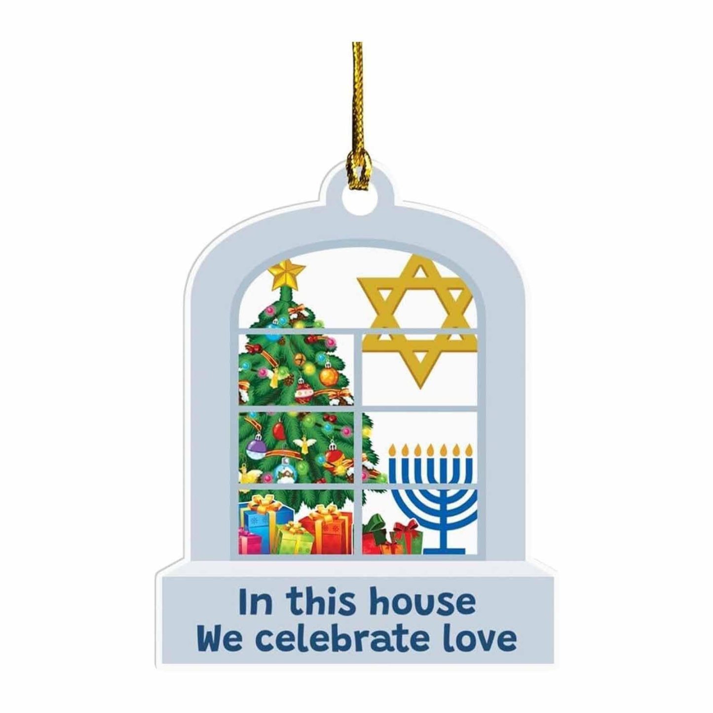 Christmas Hanukkah Acrylic Ornament