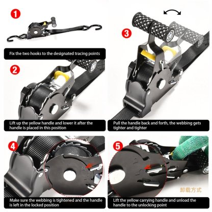 🔥Christmas Sale 49% OFF – Pro Reinforced Heavy-Duty Auto-Retractable Ratchet Straps (Buy 4 Get 1 Free Extra FREE SHIPPING)