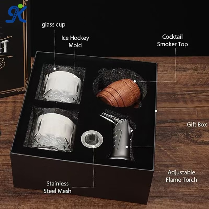 Wooden barrel smoking set
