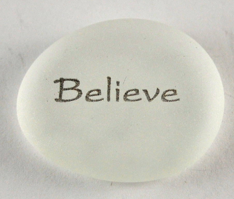 🌊100% Hand-carved💖 Inspirational Sea Glass Stones in a Jar – Words of Calm & Courage