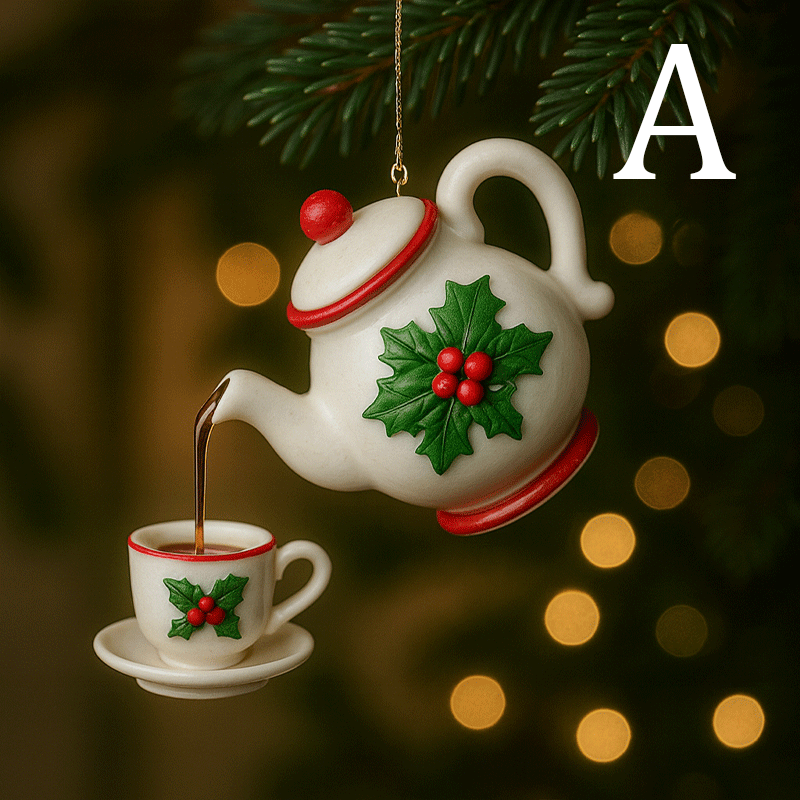 🏆 500K+ SOLD! ✨2025 USA✨Christmas Teapot Ornament