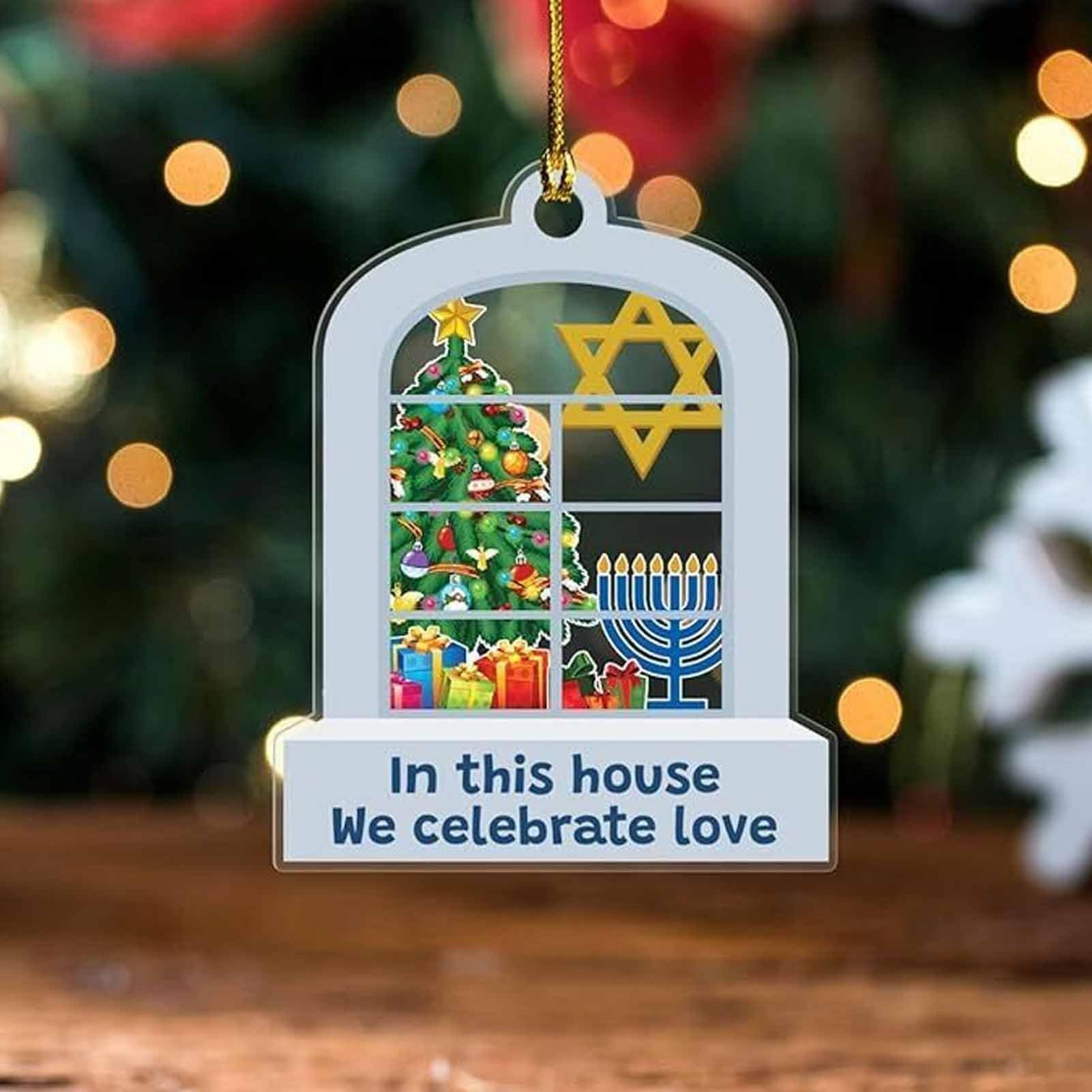 Christmas Hanukkah Acrylic Ornament